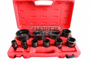 Special Socket Set with Inside Tooth for Grooved Nuts 10-piece , ZR-36SFBBNOTB - ZIMBER-TOOLS