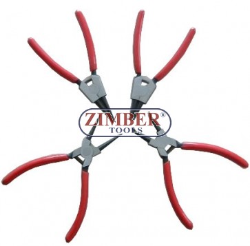 Snap ring pliers set 4pc. 175mm (ZR-4BR75) - ZIMBER TOOLS