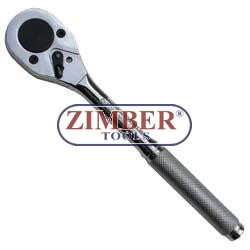 Reversible ratchet handle features a 24 teeth, 1/2" (ZL-4120) - ZIMBER TOOLS