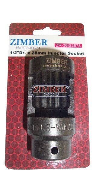 Injector Socket 1/2"Dr. x 28mm, ZR-36IS2878 -ZIMBER TOOLS