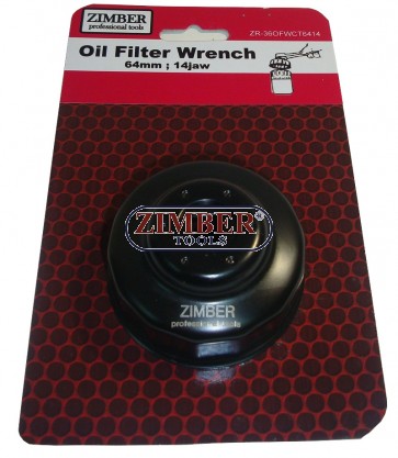 Oil Filter Wrench for Japanese engines 64 mm x 14 Flutes, 3/8 , ZR-36OFCW64-1(ZR-36OFWCT6414)  - ZIMBER TOOLS