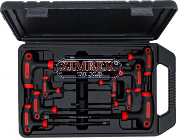 К-т Т-образни шестограми с топка 2x100 мм - 10x200 мм - BGS
