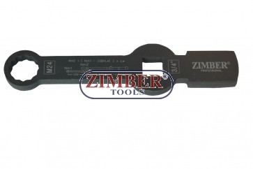 2 Striking Faces Box-end Slogging Wrench Spanner For Brake Caliper SAF M24 12 Point - ZR-36BWM24 - ZIMBER TOOLS