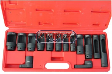 Large injector and sensor socket set 14-pcs -ZR-36OSWS14- ZIMBER TOOLS