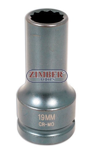 19mm 3/4" Impact Socket, deep for Mercedes trucks cylinder head screws - MB 300-400-900 - ZR-06ISDH19M - ZIMBER TOOLS