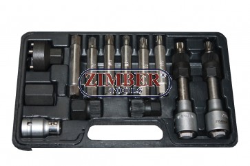 13pcs special bits for alternator pulleys, ZR-36VBBS12 - ZIMBER TOOLS. 