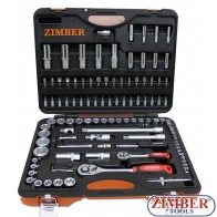 108-piece Socket Set, 1/4" + 1/2 - ZR-01SS141210802 - ZIMBER - TOOLS