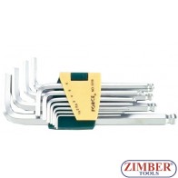 Шестограми Г-образни удължени с топка к-т 11бр. - FORCE