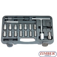 DIESEL INJECTOR / INJECTOR SEAT CLEANER SET,19PCS   - ZR-36DIISCS19 - ZIMBER TOOLS