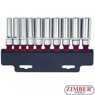 Spline deep socket set 10pc - 41014Q 1/2" -  Force