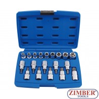 Star socket set 19pcs. - (ZR-14TSB1219V) - ZIMBER TOOLS