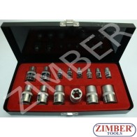 Вложки Е-та 1/2" и 1/4" - 15 части - RICO