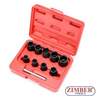 Twist Socket Locking Wheel Damaged Rounded Worn Nut Remover 10pc 3/8" Dr 10~19mm -ZT-01Z5193 SMANN TOOLS