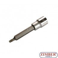 1/2" Bit Socket, T-STAR, not tamperproof, 100 mm long, T27 - BGS