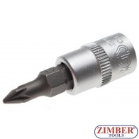 Bit Socket | 6.3 mm (1/4") Drive | Cross Slot PZ1 (ZB-2490) -  BGS technic