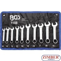 Combination Spanner Set | extra short | 10 - 19 mm | 10 pcs -1188- BGS. technic. Germany.