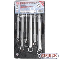 Double Ring Spanner Set with E-Type Ring Heads | offset | E6 - E24 | 6 pcs.2281- BGS technic