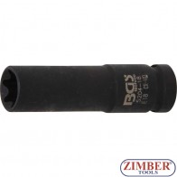 Impact Socket E-Type, deep | 12.5 mm (1/2") Drive | E18 mm - 5204 -18 - BGS- technic.