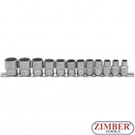 Socket Set, 12-point | 10 mm (3/8") Drive | 8 - 19 mm | 12 pcs. - ZB-9105 - BGS - technic.
