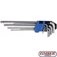 L-Type Wrench Set extra long internal Hexagon / internal Hexagon with Ball Head 1.5 - 10 mm | 9 pcs. (790) - BGS technic