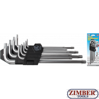 L-Type Wrench Set long T-Star (for Torx) T10 - T50, 9 pcs. (816) - BGS technic