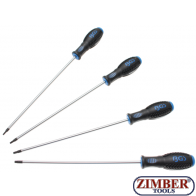 Screwdriver Set, extra long | T-Star (for Torx) T15 - T20 - T25- T30-355-mm | 4 pcs. 4943- BGS-technic.