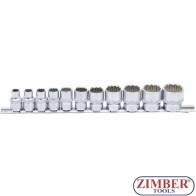 Socket Set, 12-point | 10 mm (3/8") Drive | Inch Sizes | 11 pcs. 9112 - BGS technic.