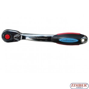 Reversible ratchet handle features a 48 teeth, 3/8" (ZL-03301) - ZIMBER TOOLS