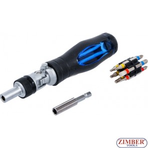 Joint Screwdriver Bit Set | with Ratchet Spinner Handle, reversible | 14 pcs. - 70053 - BGS-technic.