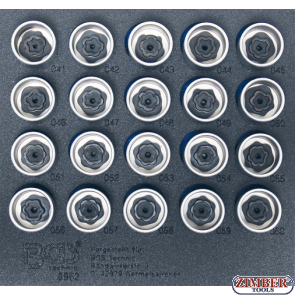 Rim Lock Socket Set for BMW | 20 pcs. 8962- Bgs technic. 