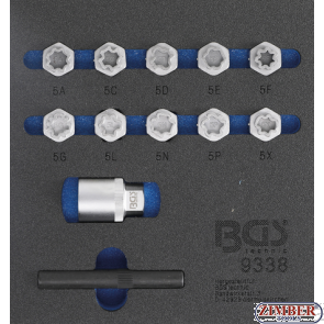 Rim Lock Socket Set for  Mercedes-Benz 12 pcs. (9338) - BGS technic. 