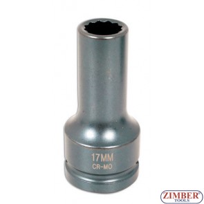 Mercedes, Man Cylinder Head Impact Socket 17mm 3/4" MB 300-400-900 - ZR-06ISDH17M - ZIMBER TOOLS
