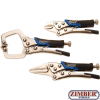 Mini Locking Grip Pliers Set 3 pcs. (4499) - BGS technic