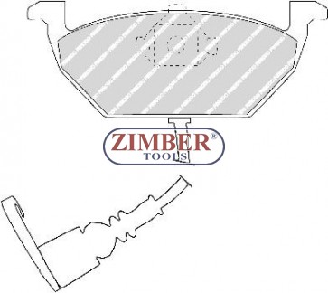 НАКЛАДКИ ПРЕДНИ С ДАТЧИК K-T AUDI A2, A3, SEAT CORDOBA, IBIZA, SKODA OCTAVIA - FERODO