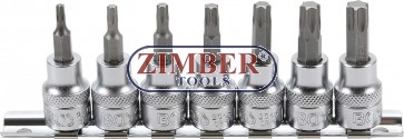 7-piece Bit Socket Set, T-STAR, 3/8" - BGS