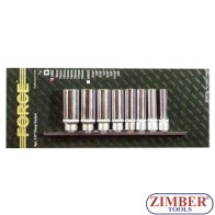 Deep socket set 6pt. 3/8" 8pc, 3082 - FORCE. 