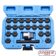 Desmounting οριστεί για παξιμάδια αντικλεπτικού τροχών BMW -22PC - ZR-36BWBLS22 - ZIMBER TOOLS.