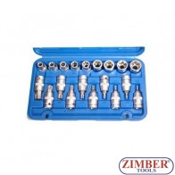 19-piece Bit Socket Set, T-STAR / E-Type, 1/2" - BGS
