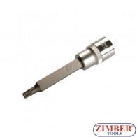 1/2" Bit Socket, Spline Sockets (XZN), 100 mm long, M6 - BGS