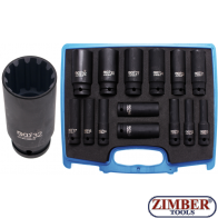 Συλλογή καρυδάκια αέρος 1/2 Gear Lock 14 τεμαχίων| 10 - 32 mm | 14 pcs. 5209 - BGS- technic.