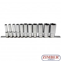 Καρυδάκια 3/8 μακριά εξάγωνα INTSA σετ 11 τεμαχίων - 2756 - BGS-technic.