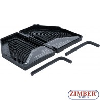 30-piece Internal Hexagon Key Set, Inch and Metric Sizes, in Case 