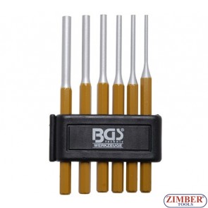 6-piece Parallel Pin Punch Set, 3-8 mm, 150 mm long- BGS