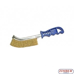 Steel Brush, Brass coated, 260 mm long - BGS