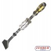 This is a quality drop forged, heat treated slide hammer with 1" bent chisel tip - ZIMBER TOOLS