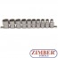 Socket Set, 12-point | 12.5 mm (1/2") Drive | Inch Sizes | 10 pcs. - 9114 - BGS technic