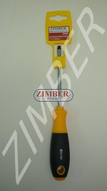 Slotted screwdrivers 5 Х 100 (ZL-S600 5X100 (-)) - ZIMBER TOOLS