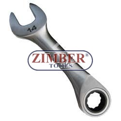 Ключ короткий с трещоточный 10мм - ZIMBER