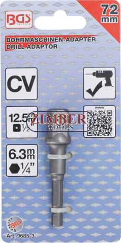 Electric Drill Adaptor | 6.3 mm (1/4") Drive / 12.5 mm (1/2")|9685-3 - BGS technic.