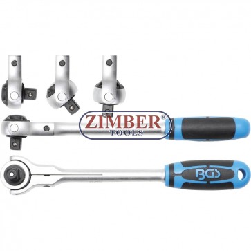 Reversible Ratchet with Ball Head 12.5 mm (1/2") - 114 - BGS technic.